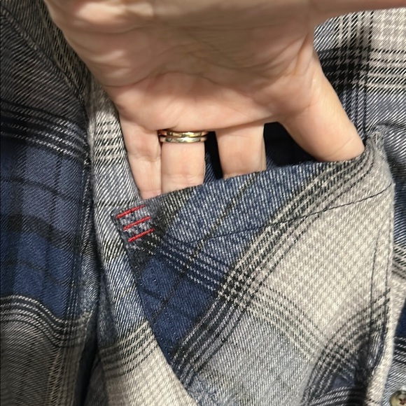 BDG Navy and Tan Checkered Shirt - Picture 5 of 8